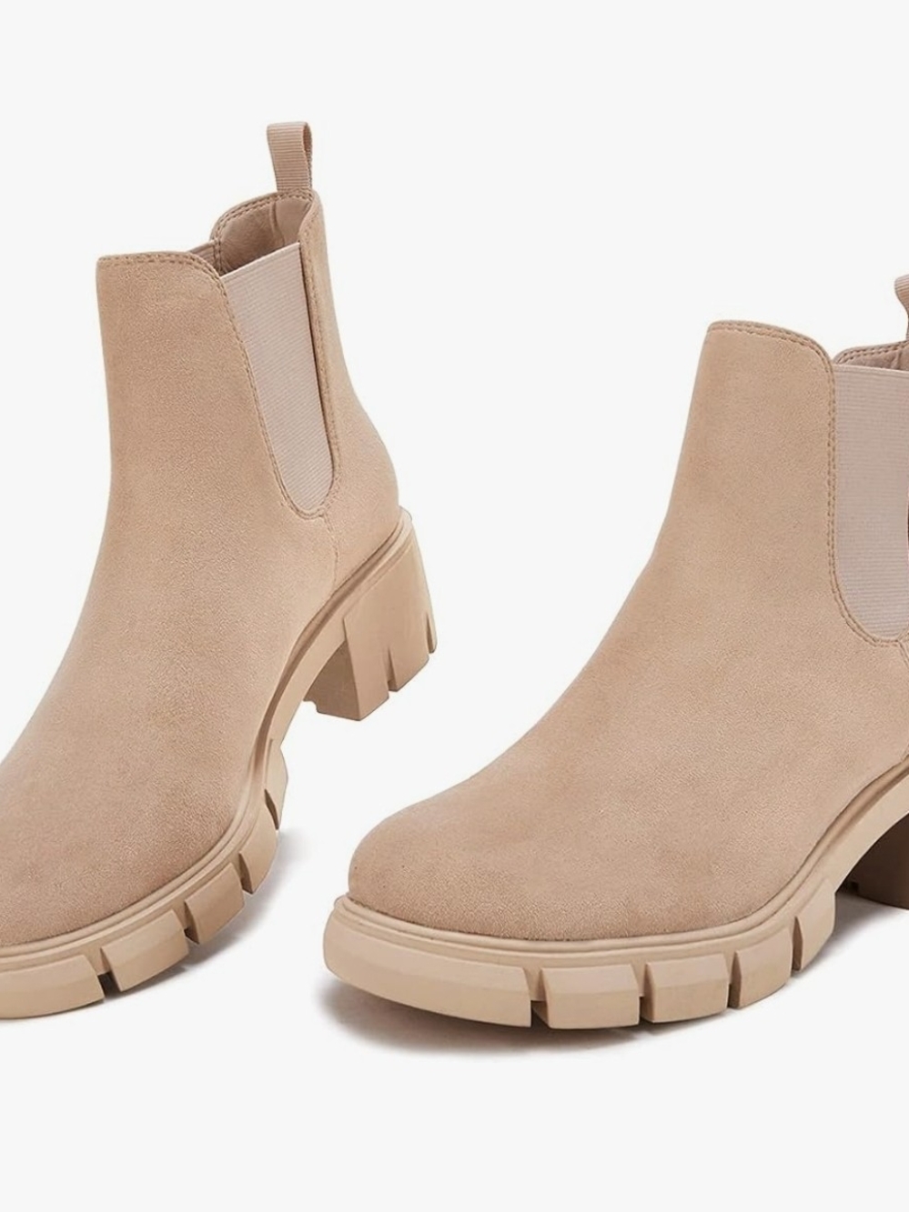 Juliet Joly sz 8.5 Womens Lug Sole Platform Ankle Booties Chelsea Slip on Chunky